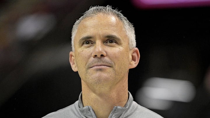 Mar 9, 2024; Tallahassee, Florida, USA; Florida State Seminoles head football coach Mike Norvell accepts the Bear Bryant coach of the Year award during a media timeout of a basketball game against the Miami Hurricanes at Donald L. Tucker Center. Mandatory Credit: Melina Myers-Imagn Images Mar 9, 2024; Tallahassee, Florida, USA; Florida State Seminoles head football coach Mike Norvell accepts the Bear Bryant coach of the Year award during a media timeout of a basketball game against the Miami Hurricanes at Donald L. Tucker Center. Mandatory Credit: Melina Myers-Imagn Images