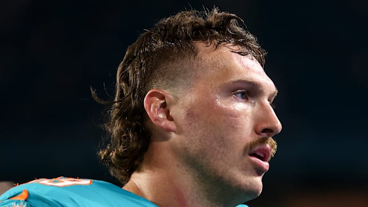 Miami Dolphins offensive lineman Cole Strange