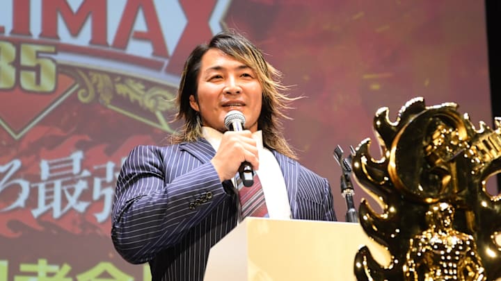 Hiroshi Tanahashi at the NJPW G1 Climax 35 press conference.