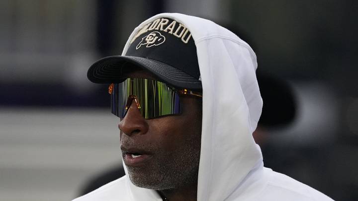 Sep 19, 2026; Evanston, Illinois, USA; Colorado Buffaloes head coach Deion Sanders takes the field with his team for warmups before the game against the Northwestern Wildcats at Northwestern Medicine Field at Martin Stadium. Mandatory Credit: David Banks-Imagn Images Sep 19, 2026; Evanston, Illinois, USA; Colorado Buffaloes head coach Deion Sanders takes the field with his team for warmups before the game against the Northwestern Wildcats at Northwestern Medicine Field at Martin Stadium. Mandatory Credit: David Banks-Imagn Images