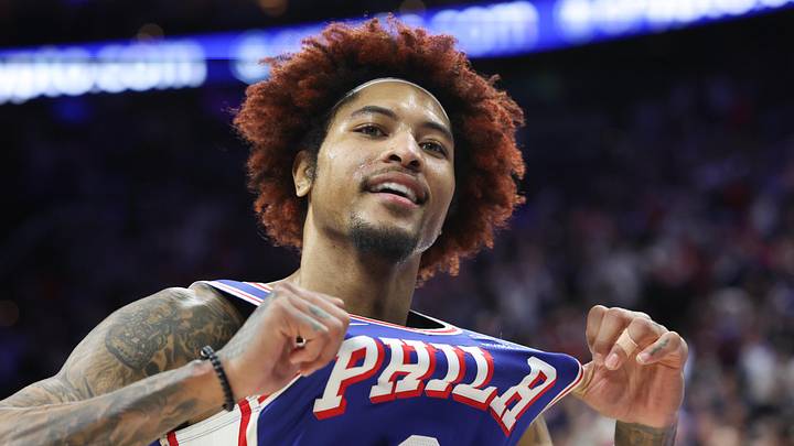 Philadelphia 76ers guard Kelly Oubre Jr. (9) celebrates after an overtime win against the Houston Rockets at Xfinity Mobile Arena on January 22, 2026. Philadelphia 76ers guard Kelly Oubre Jr. (9) celebrates after an overtime win against the Houston Rockets at Xfinity Mobile Arena on January 22, 2026.