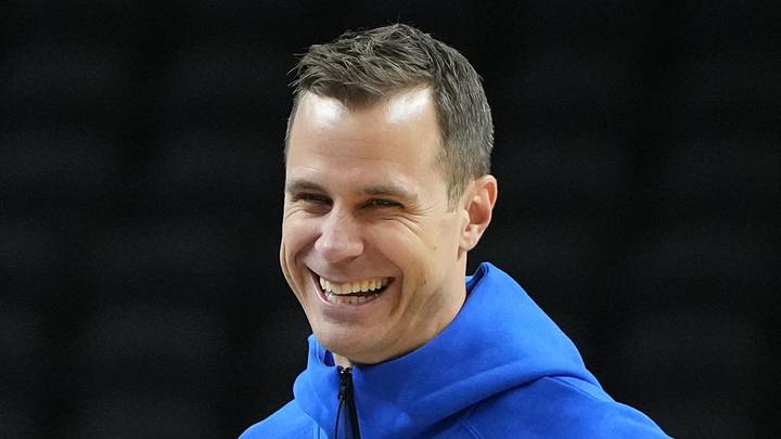 Mar 18, 2026; Greenville, SC, USA; Duke Blue Devils head coach Jon Scheyer reacts during a practice session ahead of the first round of the men's 2026 NCAA Tournament at Bon Secours Wellness Arena. Mandatory Credit: Bob Donnan-Imagn Images Mar 18, 2026; Greenville, SC, USA; Duke Blue Devils head coach Jon Scheyer reacts during a practice session ahead of the first round of the men's 2026 NCAA Tournament at Bon Secours Wellness Arena. Mandatory Credit: Bob Donnan-Imagn Images
