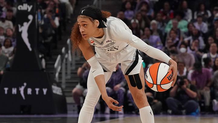 May 31, 2026; San Francisco, California, USA; Las Vegas Aces guard Chennedy Carter (23) dribbles the ball against the Golden State Valkyries in the second quarter at Chase Center. Mandatory Credit: David Gonzales-Imagn Images May 31, 2026; San Francisco, California, USA; Las Vegas Aces guard Chennedy Carter (23) dribbles the ball against the Golden State Valkyries in the second quarter at Chase Center. Mandatory Credit: David Gonzales-Imagn Images