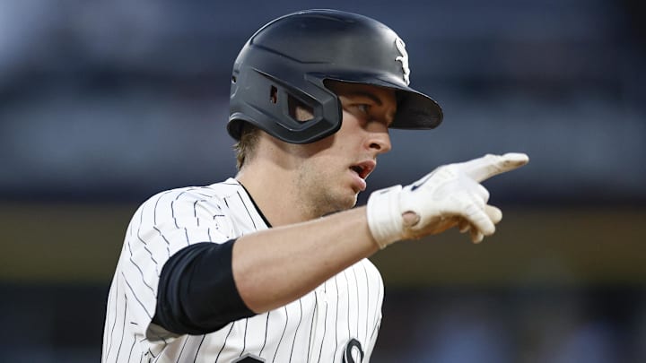 Sep 16, 2025; Chicago, Illinois, USA; Chicago White Sox catcher Kyle Teel (8) rounds the bases after hitting a two-run home run against the Baltimore Orioles during the first inning at Rate Field. Mandatory Credit: Kamil Krzaczynski-Imagn Images Sep 16, 2025; Chicago, Illinois, USA; Chicago White Sox catcher Kyle Teel (8) rounds the bases after hitting a two-run home run against the Baltimore Orioles during the first inning at Rate Field. Mandatory Credit: Kamil Krzaczynski-Imagn Images
