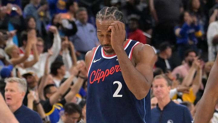 Apr 15, 2026; Inglewood, California, USA; Los Angeles Clippers forward Kawhi Leonard (2) leaves the court after being defeated by the Golden State Warriors during the play-in rounds of the 2026 NBA Playoffs at Intuit Dome. Mandatory Credit: Jayne Kamin-Oncea-Imagn Images Apr 15, 2026; Inglewood, California, USA; Los Angeles Clippers forward Kawhi Leonard (2) leaves the court after being defeated by the Golden State Warriors during the play-in rounds of the 2026 NBA Playoffs at Intuit Dome. Mandatory Credit: Jayne Kamin-Oncea-Imagn Images