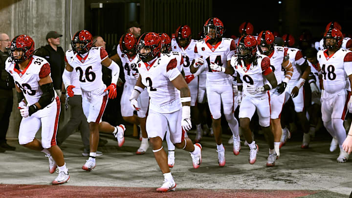 Sep 6, 2025; Pullman, Washington, USA; San Diego State Aztecs football team. Sep 6, 2025; Pullman, Washington, USA; San Diego State Aztecs football team.