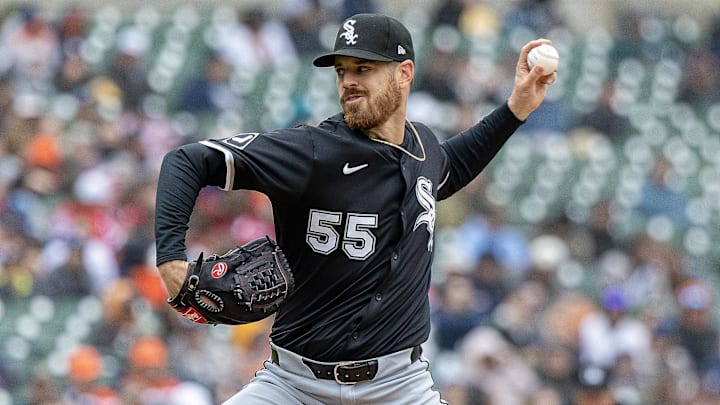 Chicago White Sox pitcher Fraser Ellard (55) throws against the Detroit Tigers at Comerica Park.