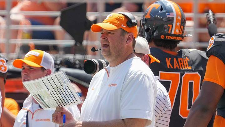 Tennessee head coach Josh Heupel during a football game between Tennessee and Chattanooga at Neyland Stadium in Knoxville, Tenn., on Saturday, August 31, 2024.