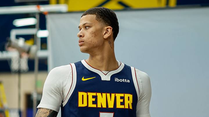 Sep 28, 2026; Denver, CO, USA; Denver Nuggets forward Trevon Brazile (7) during media day at Ball Arena. Mandatory Credit: Isaiah J. Downing-Imagn Images