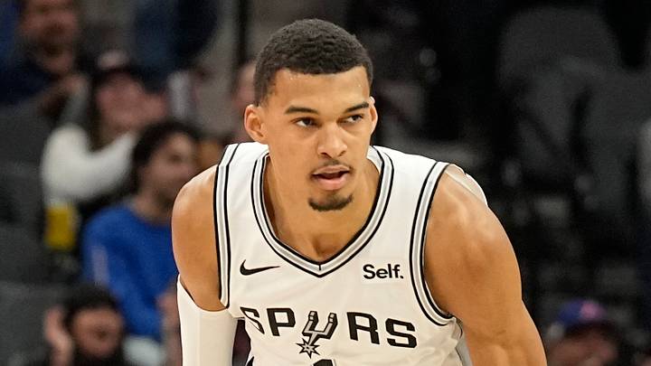 Nov 18, 2023; San Antonio, Texas, USA; San Antonio Spurs forward Victor Wembanyama (1) runs down court to get back on defense after scoring in the first half against the Memphis Grizzlies at Frost Bank Center. Mandatory Credit: Scott Wachter-USA TODAY Sports