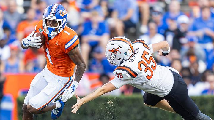 Vernell Brown III became the first Florida player to house a punt since 2020. Vernell Brown III became the first Florida player to house a punt since 2020.
