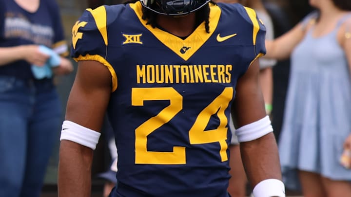 West Virginia University football unveils the new uniform combinations during the Gold-Blue Spring Game West Virginia University football unveils the new uniform combinations during the Gold-Blue Spring Game