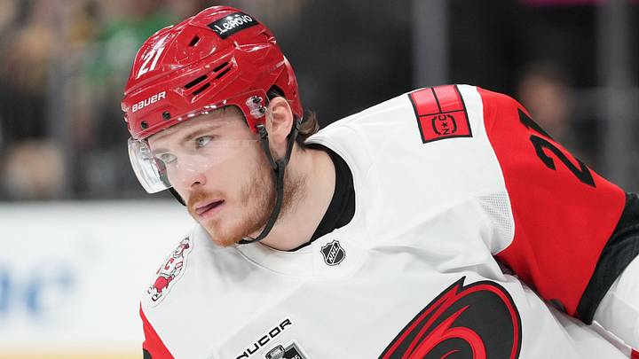 Jun 9, 2026; Las Vegas, Nevada, USA; Carolina Hurricanes defenseman Alexander Nikishin (21) warms up before game four of the 2026 Stanley Cup Final against the Vegas Golden Knights at T-Mobile Arena. Mandatory Credit: Lucas Peltier-Imagn Images Jun 9, 2026; Las Vegas, Nevada, USA; Carolina Hurricanes defenseman Alexander Nikishin (21) warms up before game four of the 2026 Stanley Cup Final against the Vegas Golden Knights at T-Mobile Arena. Mandatory Credit: Lucas Peltier-Imagn Images