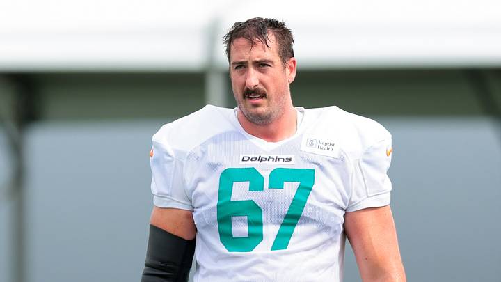 Miami Dolphins offensive tackle Charlie Heck Miami Dolphins offensive tackle Charlie Heck