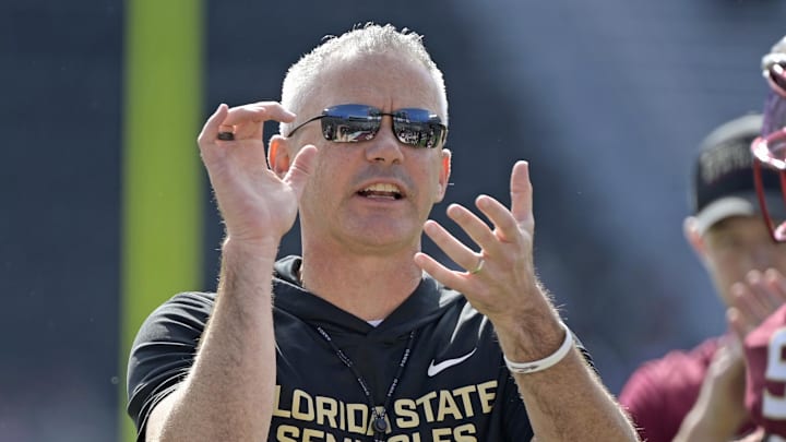 Oct 11, 2025; Tallahassee, Florida, USA; Florida State Seminoles head coach Mike Norvell before the game against the Pittsburgh Panthers at Doak S. Campbell Stadium. Mandatory Credit: Melina Myers-Imagn Images Oct 11, 2025; Tallahassee, Florida, USA; Florida State Seminoles head coach Mike Norvell before the game against the Pittsburgh Panthers at Doak S. Campbell Stadium. Mandatory Credit: Melina Myers-Imagn Images
