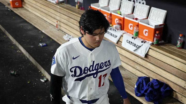 Oct 4, 2026; Los Angeles, California, USA; Los Angeles Dodgers designated hitter Shohei Ohtani (17) leaves the dugout after losing game two of the NLDS for the 2026 MLB Playoffs to the Atlanta Braves at Uniqlo Field at Dodger Stadium. Mandatory Credit: Kiyoshi Mio-Imagn Images Oct 4, 2026; Los Angeles, California, USA; Los Angeles Dodgers designated hitter Shohei Ohtani (17) leaves the dugout after losing game two of the NLDS for the 2026 MLB Playoffs to the Atlanta Braves at Uniqlo Field at Dodger Stadium. Mandatory Credit: Kiyoshi Mio-Imagn Images