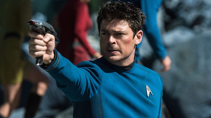 Karl Urban plays Bones in Star Trek Beyond from Paramount Pictures, Skydance, Bad Robot, Sneaky Shark and Perfect Storm Entertainment