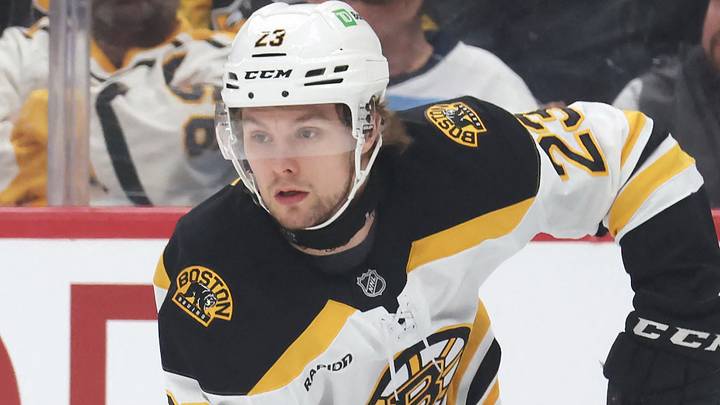 Apr 13, 2025; Pittsburgh, Pennsylvania, USA; Boston Bruins right wing Fabian Lysell (23) skates with the puck against the Pittsburgh Penguins during the first period at PPG Paints Arena. Mandatory Credit: Charles LeClaire-Imagn Images Apr 13, 2025; Pittsburgh, Pennsylvania, USA; Boston Bruins right wing Fabian Lysell (23) skates with the puck against the Pittsburgh Penguins during the first period at PPG Paints Arena. Mandatory Credit: Charles LeClaire-Imagn Images