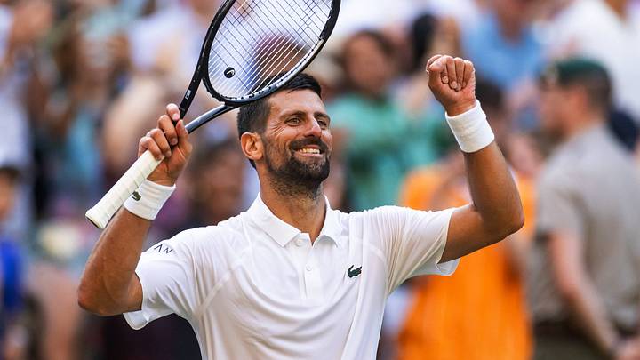 Novak Djokovic at the 2025 Wimbledon Championships.