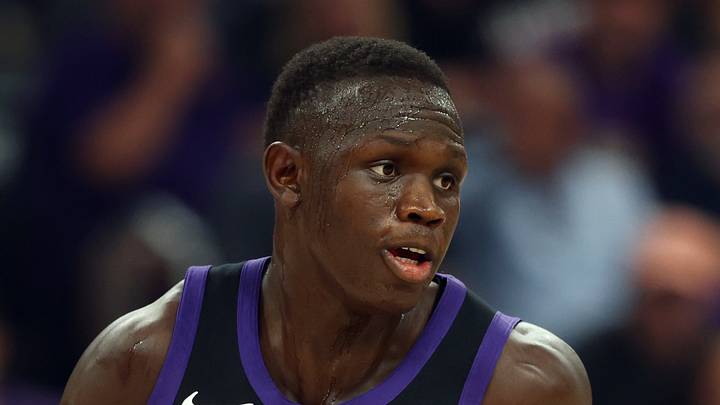 Phoenix, Arizona, USA; Phoenix Suns center Khaman Maluach (10) against the Dallas Mavericks at Mortgage Matchup Center on Apr 8, 2026. Mandatory Credit: Mark J. Rebilas-Imagn Images