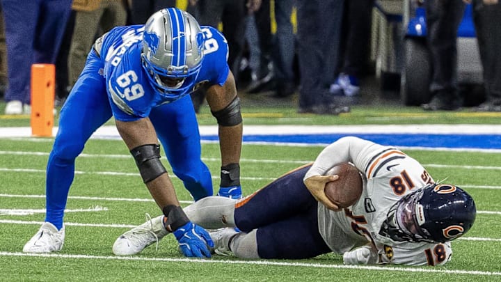 Detroit Lions linebacker Al-Quadin Muhammad (69).