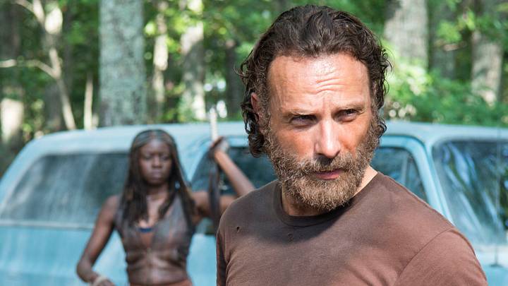 Andrew Lincoln as Rick Grimes and Danai Gurira as Michonne - The Walking Dead _ Season 5, Episode 9 - Photo Credit: Gene Page/AMC Andrew Lincoln as Rick Grimes and Danai Gurira as Michonne - The Walking Dead _ Season 5, Episode 9 - Photo Credit: Gene Page/AMC