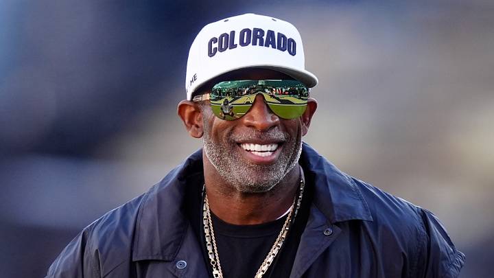 Nov 1, 2025; Boulder, Colorado, USA; Colorado Buffaloes head coach Deion Sanders before the game against the Arizona Wildcats at Folsom Field. Nov 1, 2025; Boulder, Colorado, USA; Colorado Buffaloes head coach Deion Sanders before the game against the Arizona Wildcats at Folsom Field.
