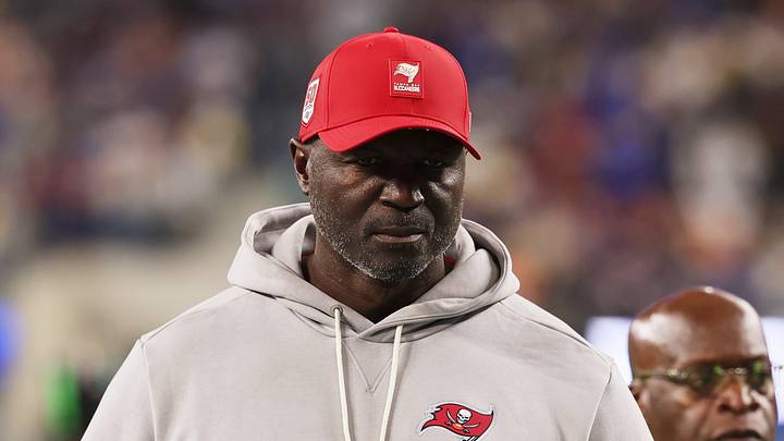 Tampa Bay Buccaneers head coach and defensive coordinator Todd Bowles walks off the field during halftime against the Los Angeles Rams Tampa Bay Buccaneers head coach and defensive coordinator Todd Bowles walks off the field during halftime against the Los Angeles Rams