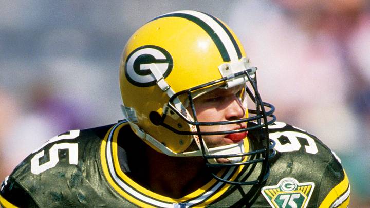 Green Bay Packers linebacker Bryce Paup in 1993 against the Tampa Bay Buccaneers; USA TODAY Sports
