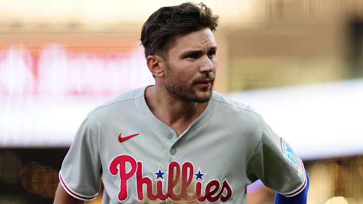 May 21, 2025; Denver, Colorado, USA; Philadelphia Phillies shortstop Trea Turner (7) during the fourth inning against the Colorado Rockies at Coors Field