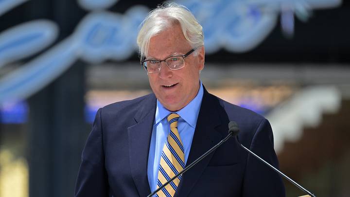 Jun 18, 2022; Los Angeles, CA, USA; Mark Walter, Owner and Chairman, Los Angeles Dodgers speaks during the unveiling ceremony of a brand new Koufax commemorative statue at the Centerfield Plaza at Dodger Stadium. Mandatory Credit: Jayne Kamin-Oncea-USA TODAY Sports Jun 18, 2022; Los Angeles, CA, USA; Mark Walter, Owner and Chairman, Los Angeles Dodgers speaks during the unveiling ceremony of a brand new Koufax commemorative statue at the Centerfield Plaza at Dodger Stadium. Mandatory Credit: Jayne Kamin-Oncea-USA TODAY Sports