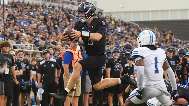 South Dakota State quarterback Chase Mason (7)
