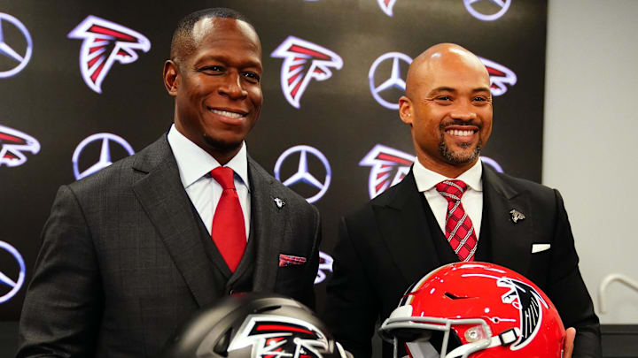 Atlanta Falcons general Manager Terry Fontenot (right) was instrumental in hiring Raheem Morris, according to reports.