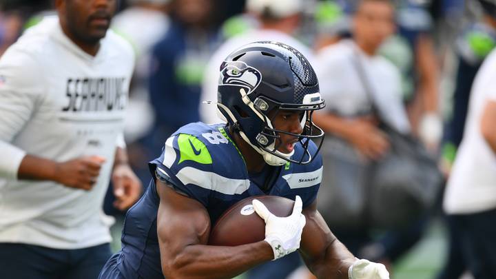 Seattle Seahawks running back Jadarian Price (8) during warmups before the game against the Dallas Cowboys at Lumen Field. Seattle Seahawks running back Jadarian Price (8) during warmups before the game against the Dallas Cowboys at Lumen Field.