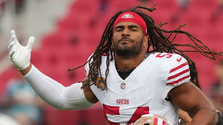 San Francisco 49ers middle linebacker Fred Warner (54)