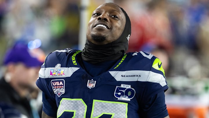 Seattle Seahawks cornerback Riq Woolen Seattle Seahawks cornerback Riq Woolen