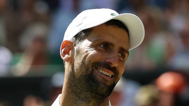 Novak Djokovic reacts after a Wimbledon 2026 match Novak Djokovic reacts after a Wimbledon 2026 match
