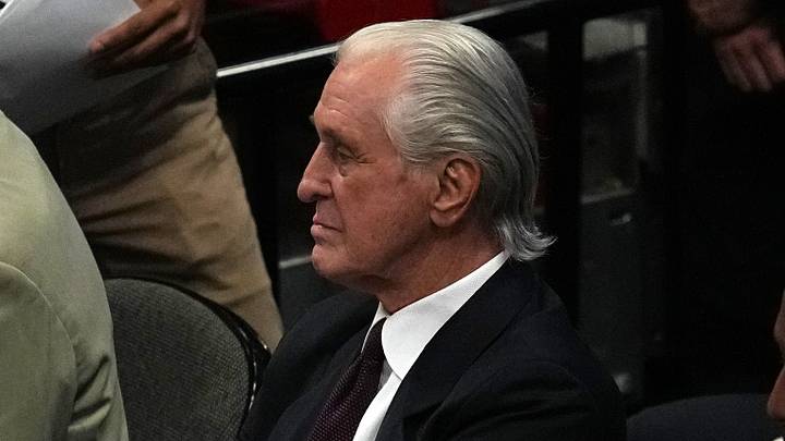 Miami Heat president Pat Riley looks on (Mandatory Credit: Jim Rassol-USA TODAY Sports)