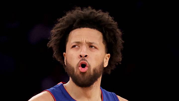 Jan 13, 2025; New York, New York, USA; Detroit Pistons guard Cade Cunningham (2) reacts during the third quarter against the New York Knicks at Madison Square Garden. Mandatory Credit: Brad Penner-Imagn Images Jan 13, 2025; New York, New York, USA; Detroit Pistons guard Cade Cunningham (2) reacts during the third quarter against the New York Knicks at Madison Square Garden. Mandatory Credit: Brad Penner-Imagn Images
