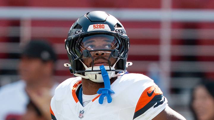 Denver Broncos running back J.K. Dobbins Denver Broncos running back J.K. Dobbins