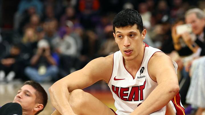 Jan 25, 2026; Phoenix, Arizona, USA; Miami Heat forward Simone Fontecchio (0) against the Phoenix Suns at Mortgage Matchup Center. Mandatory Credit: Mark J. Rebilas-Imagn Images Jan 25, 2026; Phoenix, Arizona, USA; Miami Heat forward Simone Fontecchio (0) against the Phoenix Suns at Mortgage Matchup Center. Mandatory Credit: Mark J. Rebilas-Imagn Images