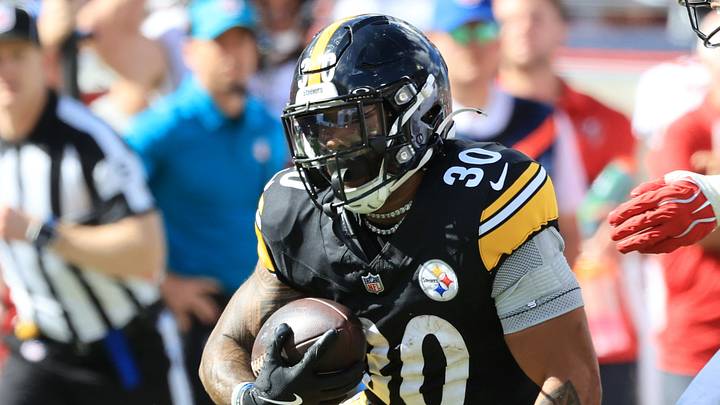 Oct 18, 2026; Tampa, Florida, USA; Pittsburgh Steelers running back Jaylen Warren (30) rushes as Tampa Bay Buccaneers linebacker Josiah Trotter (45) tackles during the fourth quarter at Raymond James Stadium. Mandatory Credit: Kim Klement Neitzel-Imagn Images Oct 18, 2026; Tampa, Florida, USA; Pittsburgh Steelers running back Jaylen Warren (30) rushes as Tampa Bay Buccaneers linebacker Josiah Trotter (45) tackles during the fourth quarter at Raymond James Stadium. Mandatory Credit: Kim Klement Neitzel-Imagn Images