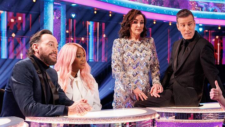 Craig Revel Horwood, Motsi Mabuse, Shirley Ballas and Anton Du Beke seen during the filming of the Stricly Come Dancing sketch as part of the 2025 Red Nose Day campaign. Taken in London on the 7th December 2024