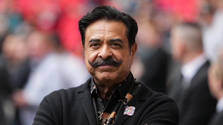 Oct 1, 2023; London, United Kingdom; Jacksonville Jaguars owner Shad Khan (Shahid Khan) attends an NFL International Series game against the Atlanta Falcons at Wembley Stadium. Mandatory Credit: Kirby Lee-Imagn Images