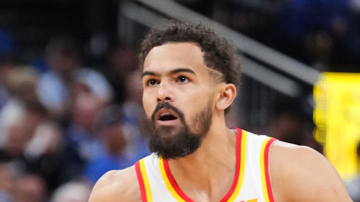 Trae Young #11 of the Atlanta Hawks looks to make a play against the Orlando Magic.