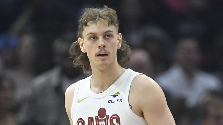 Cleveland Cavaliers guard Luke Travers (33) stands on the court in the first quarter against the Indiana Pacers at Rocket Arena on April 13, 2025.