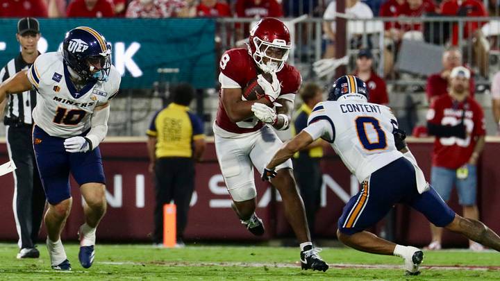 Oklahoma running back Lloyd Avant rushes against UTEP. Oklahoma running back Lloyd Avant rushes against UTEP.