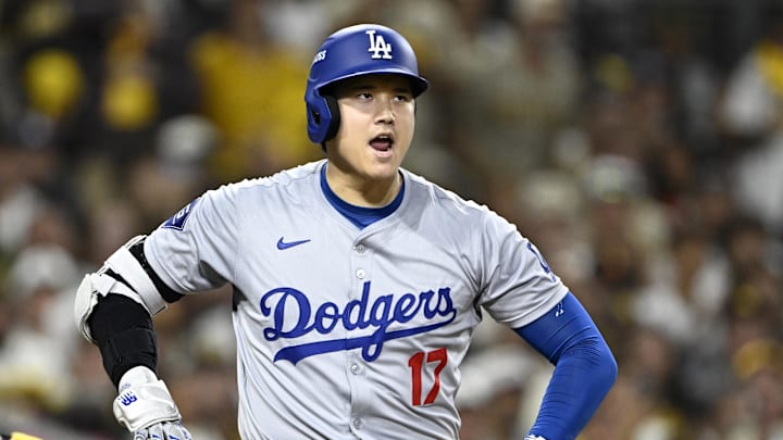 Shohei Ohtani was not happy after getting thrown out at home in Game 4 agains the Padres. 
