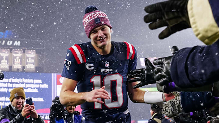 New England Patriots quarterback Drake Maye