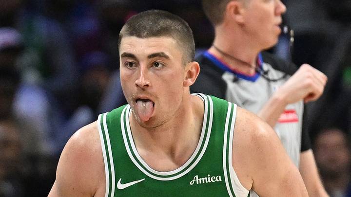 Apr 26, 2026; Philadelphia, Pennsylvania, USA; Boston Celtics guard Payton Pritchard (11) reacts after making a three point basket against the Philadelphia 76ers during the second half at Xfinity Mobile Arena. Mandatory Credit: Eric Hartline-Imagn Images Apr 26, 2026; Philadelphia, Pennsylvania, USA; Boston Celtics guard Payton Pritchard (11) reacts after making a three point basket against the Philadelphia 76ers during the second half at Xfinity Mobile Arena. Mandatory Credit: Eric Hartline-Imagn Images